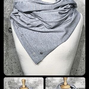 LULULEMON VINYASA SCARF HEATHERED FOSSIL GRAY SNAP SCARF INFINITY